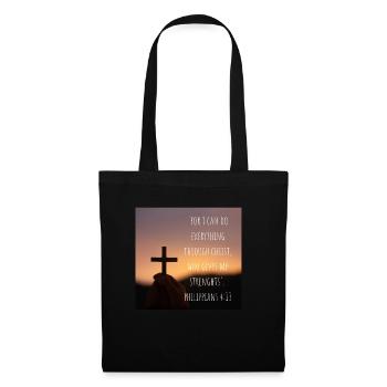 Philippians 4:13 bible verse - Tote Bag - black - Front