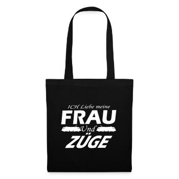 Eisenbahn Rentner - Liebe frau Ehefrau Züge Spruch - Stoffbeutel - Schwarz - Vorne