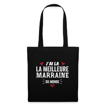 J'ai La Meilleure Marraine Du Monde - Sac en tissu - noir - Devant