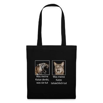 Katze Tiger lustig Memes - Stoffbeutel - Schwarz - Vorne