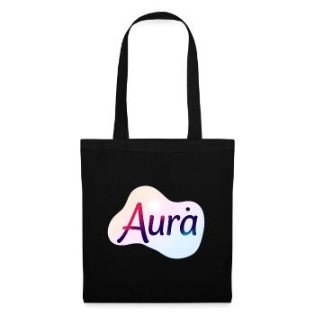 Aura – Design Typographique Coloré Moderne - Sac en tissu - noir - Devant