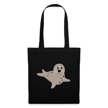 phoques phoques phoques animaux - Sac en tissu - noir - Devant