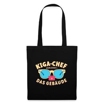 Kiga-Chef Abschiedsgeschenk: Kita Absolvent Einsch - Stoffbeutel - Schwarz - Vorne