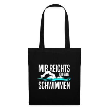 Mir reichts ich gehe Schwimmen Schwimmer - Stoffbeutel - Schwarz - Vorne