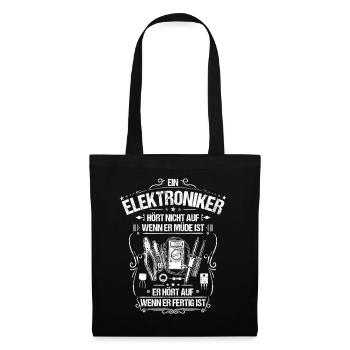 Elektroniker/Elektronik/Elektrizität/Elektriker - Stoffbeutel - Schwarz - Vorne