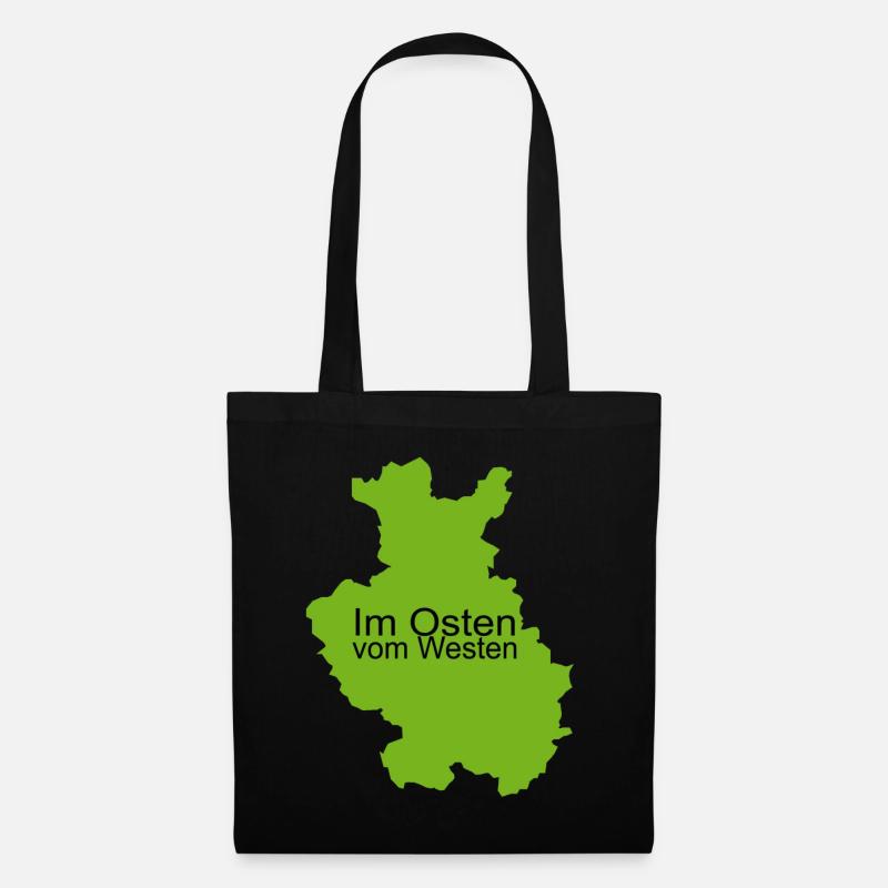 Im Osten vom Westen Ostern Ostergeschenk - Stoffbeutel - Schwarz