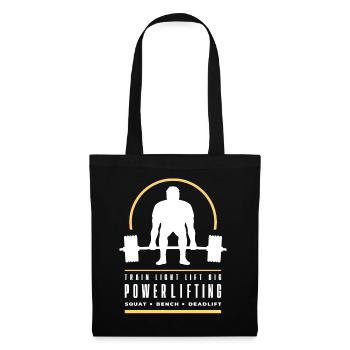 Powerlifting Deadlift | Train Light Lift Big | Gym - Tote Bag - black - Front