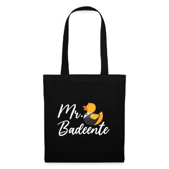 Badeente Gummiente - Stoffbeutel - Schwarz - Vorne