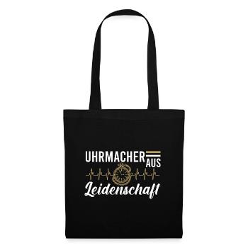 Uhrmacher aus Leidenschaft Uhr Herzschlag - Stoffbeutel - Schwarz - Vorne