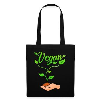 Vegan plant design for proud vegans - Tote Bag - black - Front