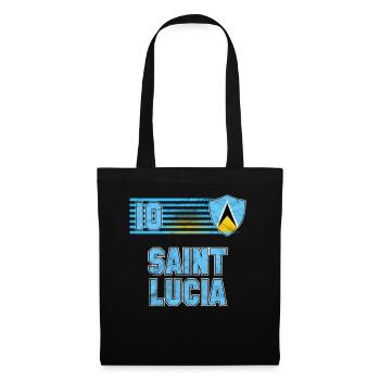 St. Lucia - Stoffbeutel - Schwarz - Vorne