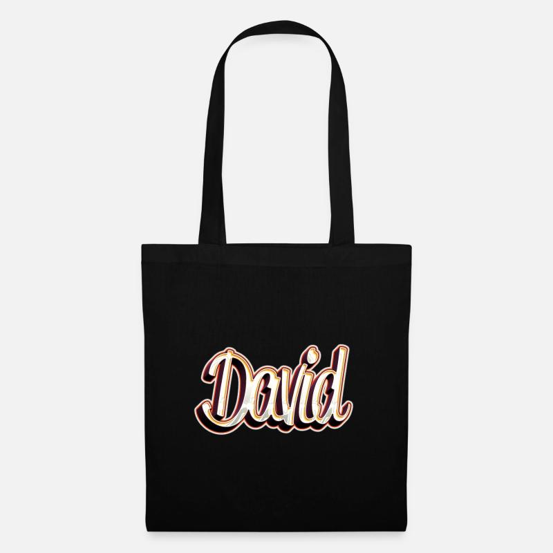 David Vorname Name Graffiti Design - Stoffbeutel - Schwarz
