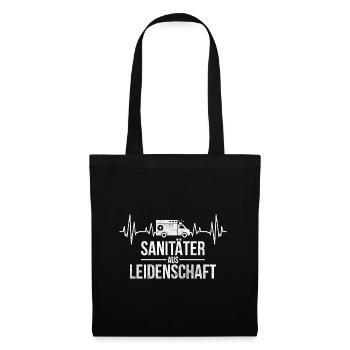 Notfallsanitäter Leidenschaft Herzschlag - Stoffbeutel - Schwarz - Vorne