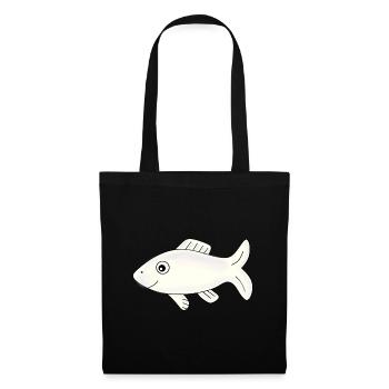 Poisson chemise poisson motif,Cadeau de vêtements de pêche - Sac en tissu - noir - Devant