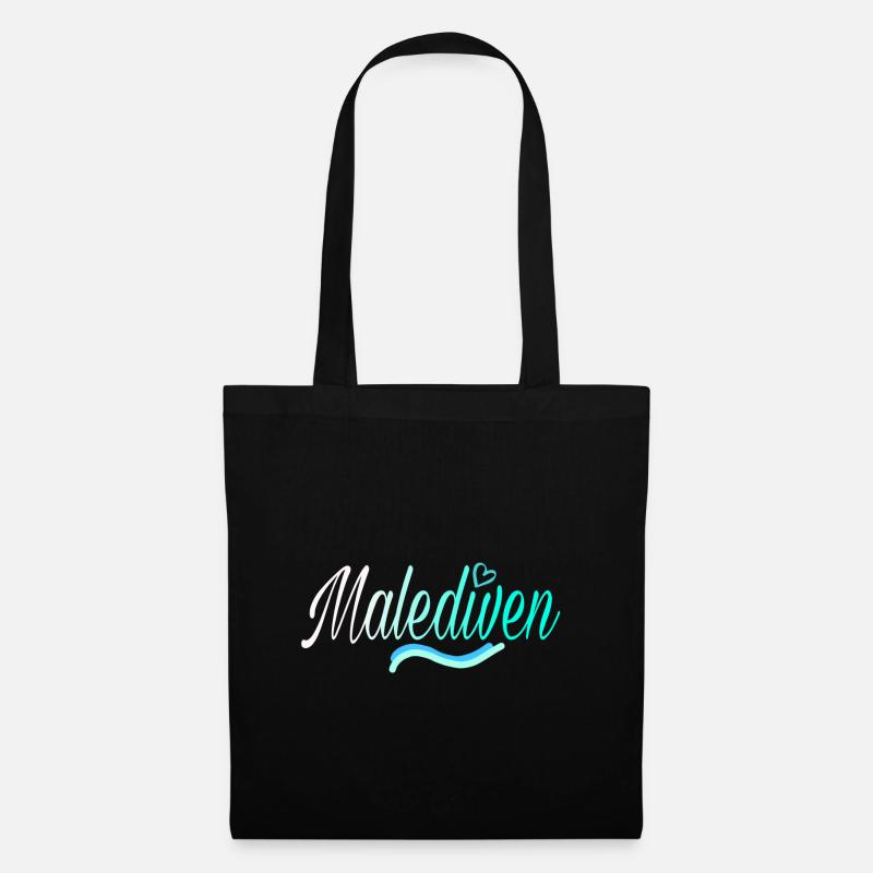 Malediven white - Stoffbeutel - Schwarz
