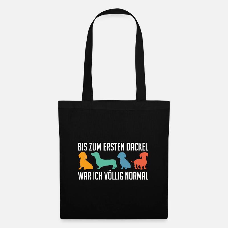 Bis zum ersten Dackel war ich normal - Stoffbeutel - Schwarz