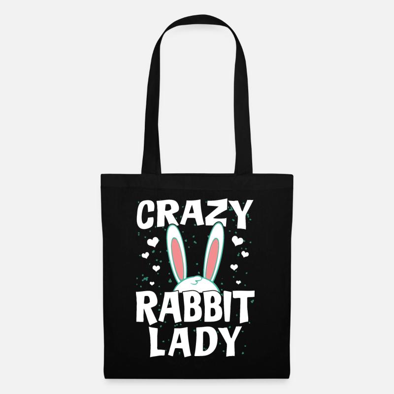 Crazy Rabbit Lady - Rabbit Rabbit Owner Fan - Tote Bag - black