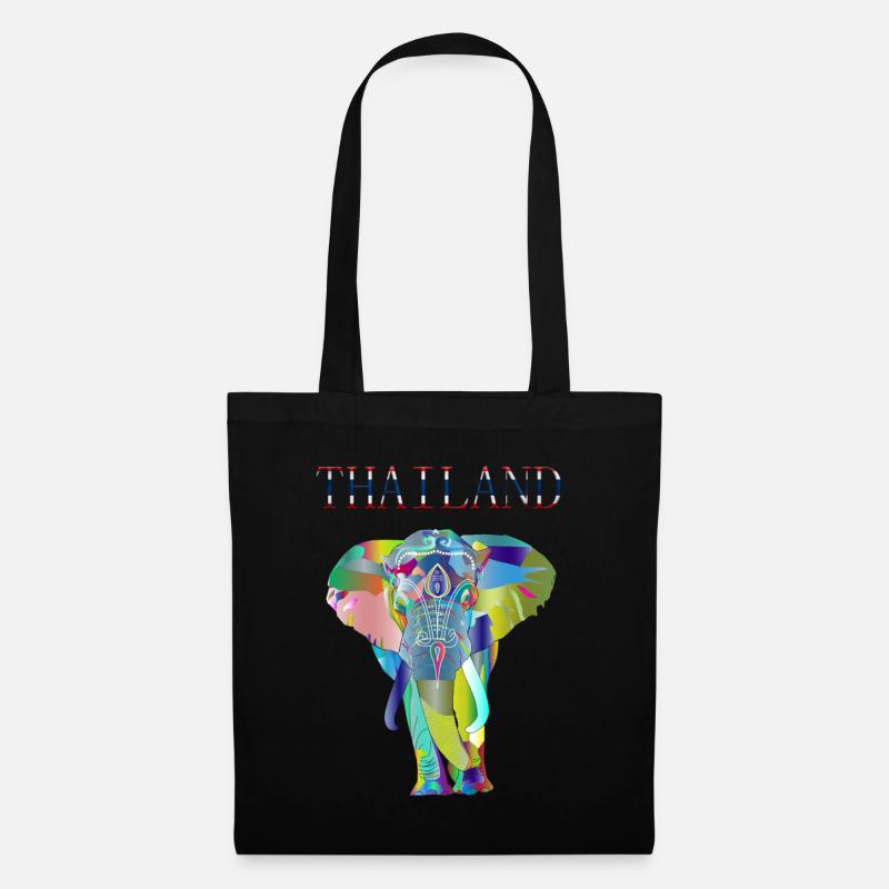 THAILAND ELEFANT GESCHENK IDEE - Stoffbeutel - Schwarz
