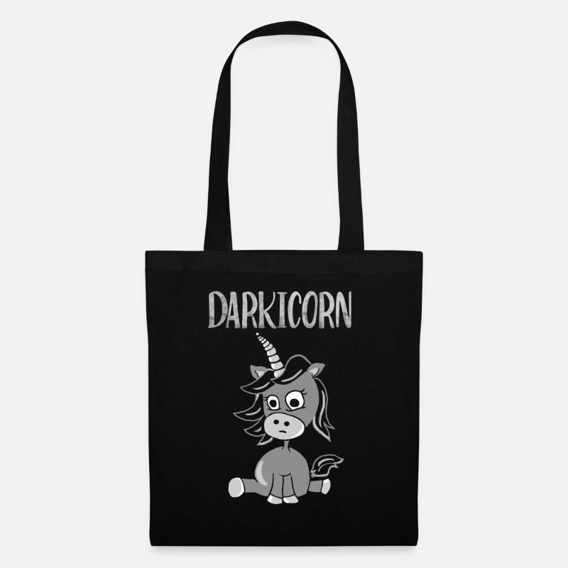 Darkicorn ... Unicorn Einhorn dark - Stoffbeutel - Schwarz