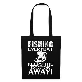 Fishing Angeln Angler Geschenk - Stoffbeutel - Schwarz - Vorne