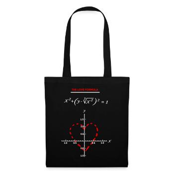 Mathe - das Liebes-Formel-T-Shirt - Stoffbeutel - Schwarz - Vorne