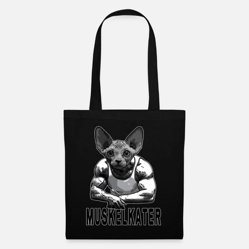 Muskelkater Katze - Stoffbeutel - Schwarz
