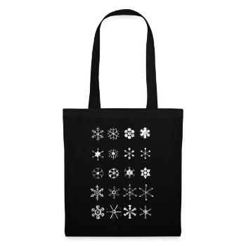 flocons de neige - Sac en tissu - noir - Devant