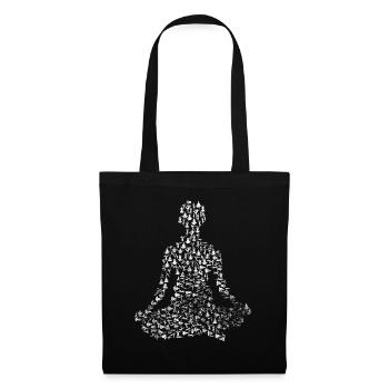 méditation - Sac en tissu - noir - Devant