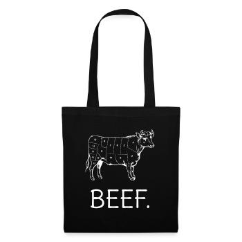 viande - Sac en tissu - noir - Devant