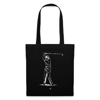Golfer Golf Golfen - Stoffbeutel - Schwarz - Vorne