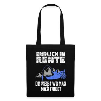 Rente Angler lustiger Spruch Ruhestand Angeln Boot - Stoffbeutel - Schwarz - Vorne