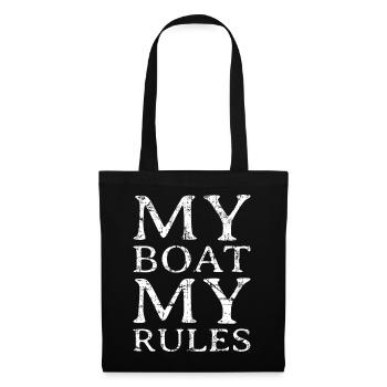My Boat my Rules - Segelspruch für Kapitäne - Stoffbeutel - Schwarz - Vorne
