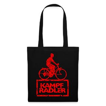 Kampfradler Fahrrad Anhänger Fahrradfahrer Sticker - Stoffbeutel - Schwarz - Vorne