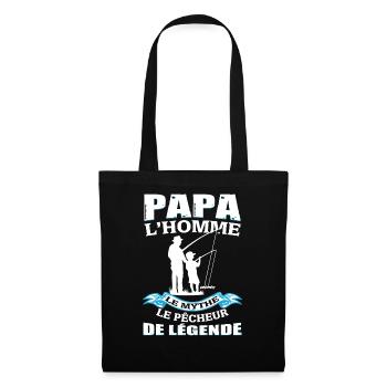 Papa Pêcheur de Légénde - Sac en tissu - noir - Devant