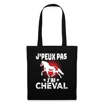 j'peux pas j'ai cheval - Sac en tissu - noir - Devant
