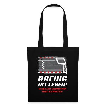 Racing ist Leben! - Slotcar, Slotracing, Slotracer - Stoffbeutel - Schwarz - Vorne