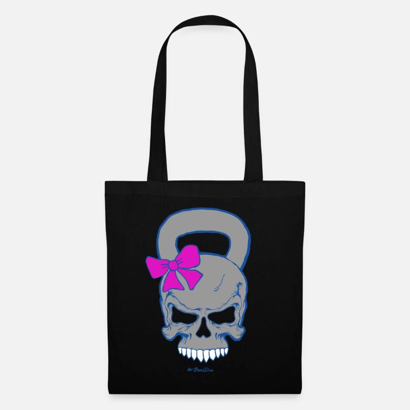 Kettlebell-Skull (weiblich) - Stoffbeutel - Schwarz