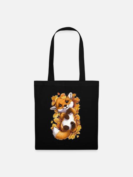 Cute baby fox - Stoffbeutel - Schwarz