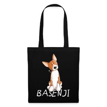 Happy Basenji I Hunderasse Comic I Hund - Stoffbeutel - Schwarz - Vorne