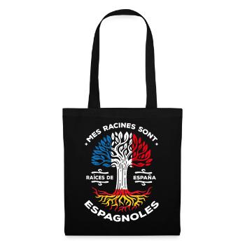 Mes racines sont espagnoles Arbre France Espagne - Sac en tissu - noir - Devant