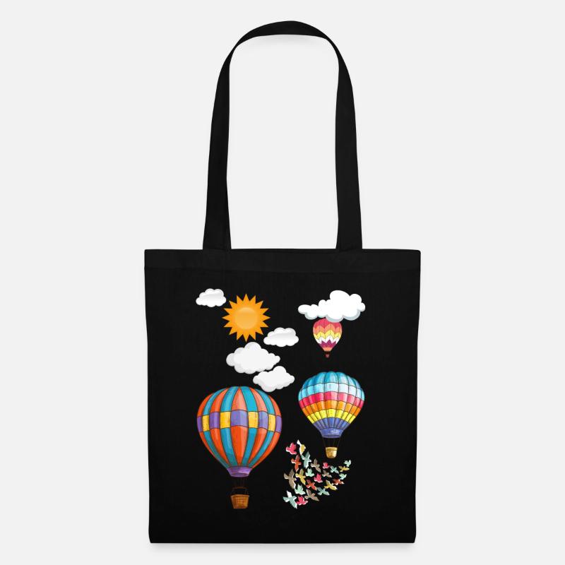 Heißluftballon - Stoffbeutel - Schwarz