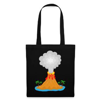 Volcano, eruption, volcanic island, lava, palm trees, mountain - Tote Bag - black - Front