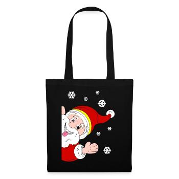 Joyeux Père Noël Salutation à la neige - Sac en tissu - noir - Devant