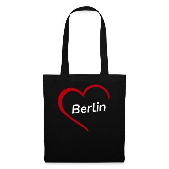 Berlin avec cœur - Ma ville - J’aime aimer - Sac en tissu - noir - Devant