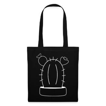 cactus blanc, cactus, plantes succulentes, plante - Sac en tissu - noir - Devant