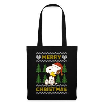 Peanuts Snoopy Merry Christmas - Stoffbeutel - Schwarz - Vorne