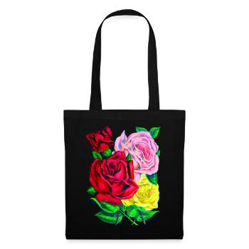 Roses - Sac en tissu - noir - Devant