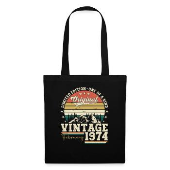 Februar Jahrgang 1974 49. Geburtstag Geschenk Mann - Stoffbeutel - Schwarz - Vorne