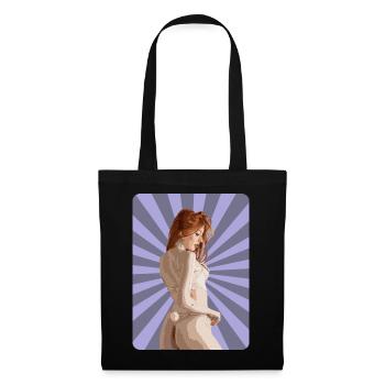 Sexy T-Shirt Redhead Girl Woman Pinup Comic Pop - Sac en tissu - noir - Devant