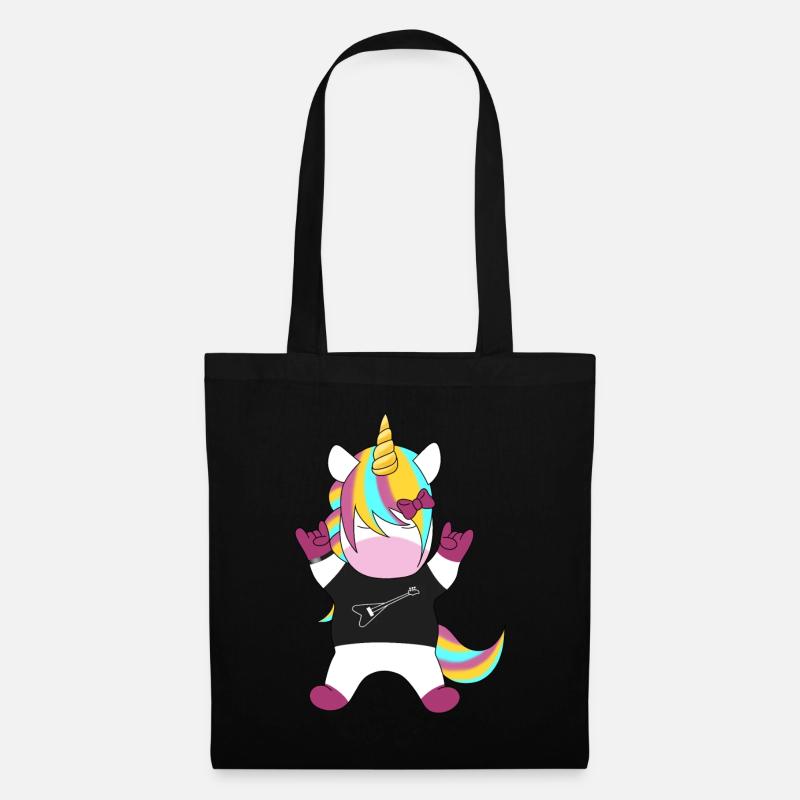 Rainbow Unicorn Rocker - Tote Bag - black